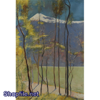 Tranh sơn dầu rừng cây trơ trụi